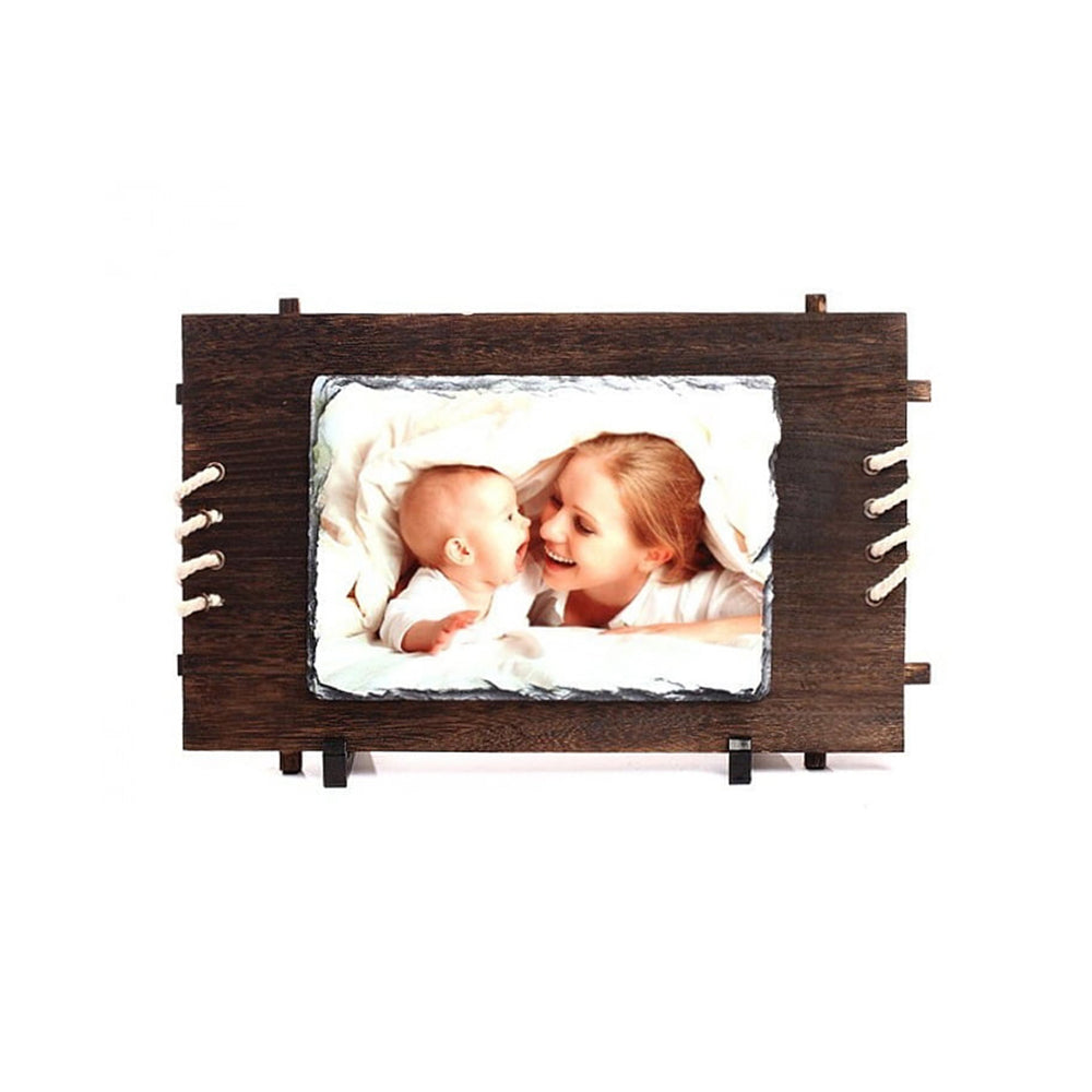 Framed Stone Slate - Wood & Rock Slate with Frame