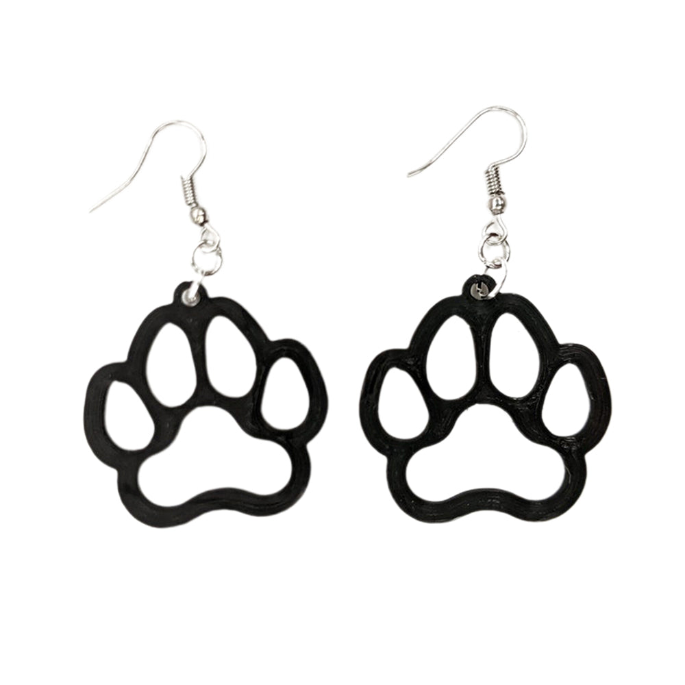 Black paw 3D Printing Earrings 