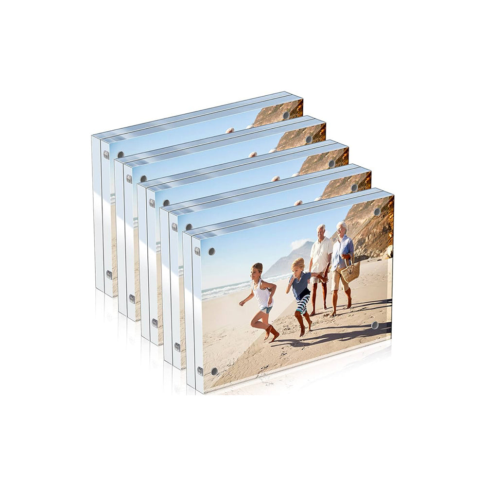 Plastic Photo Frame - Magnetic Double-Sided Frame with Stand