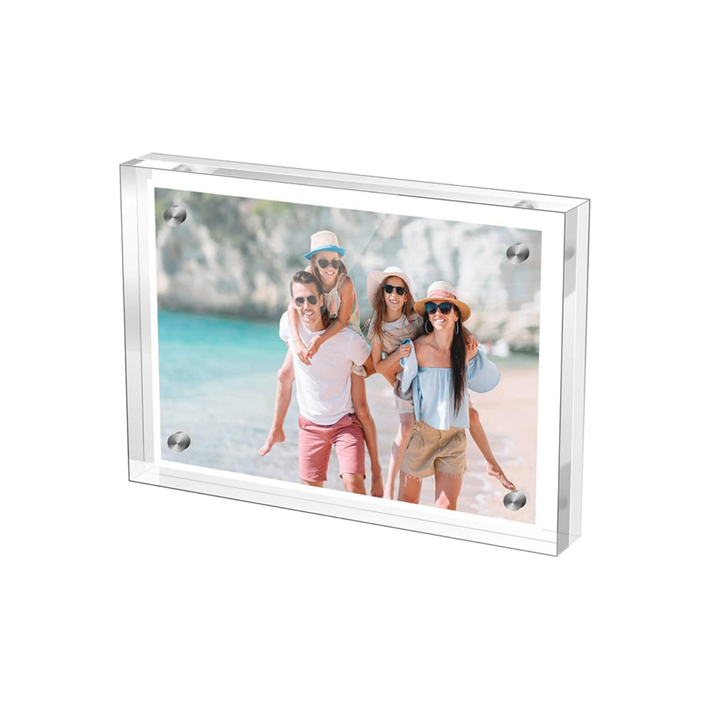 Plastic Photo Frame - Magnetic Double-Sided Frame with Stand