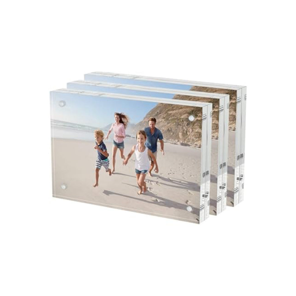 Plastic Photo Frame - Magnetic Double-Sided Frame with Stand