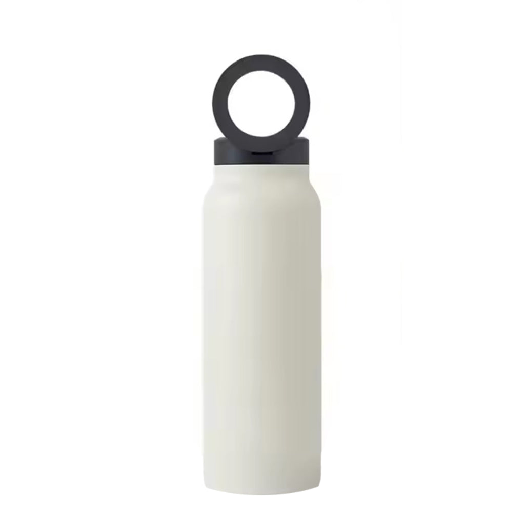 White water bottle with black lid for custom printing