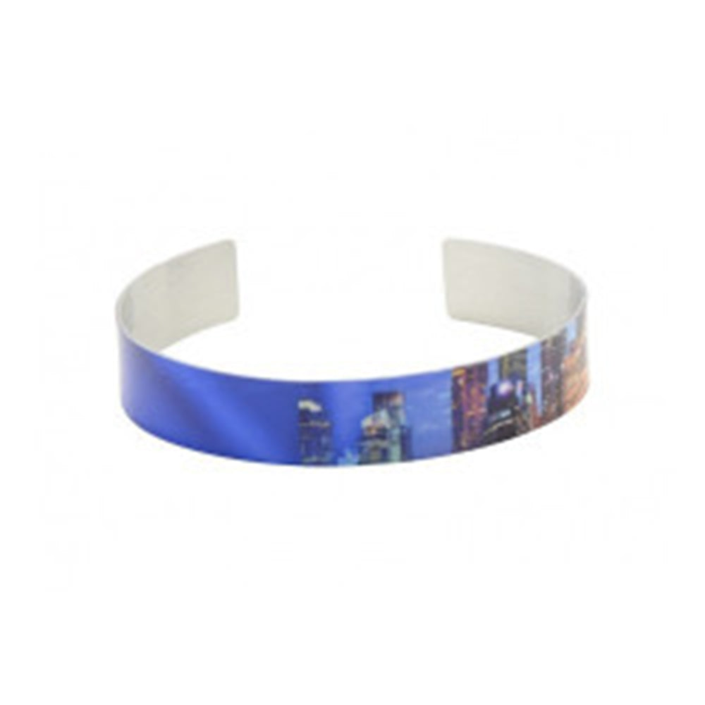 Printed Bracelet with a blue and white design