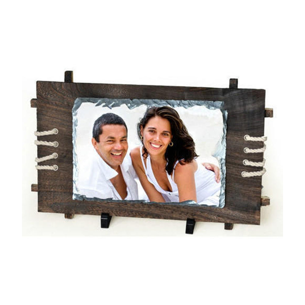 Framed Stone Slate - Wood & Rock Slate with Frame