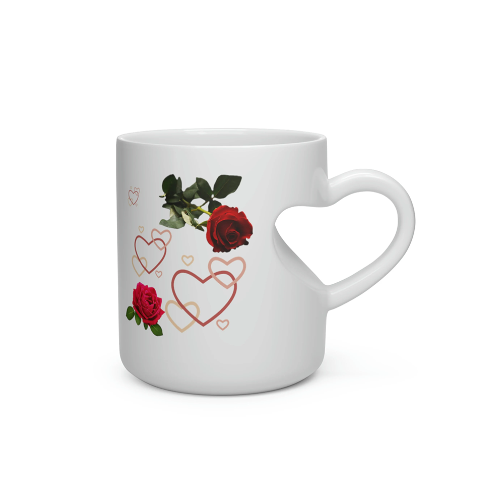 Heart Handle Mug - 9oz Ceramic Mug with Heart Shaped Handle